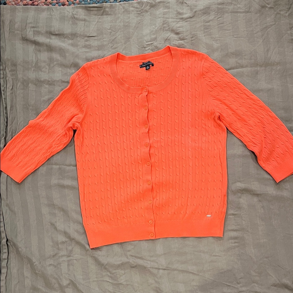 Vintage. Tommy Hilfiger Women's Vibrant Orange Cardigan